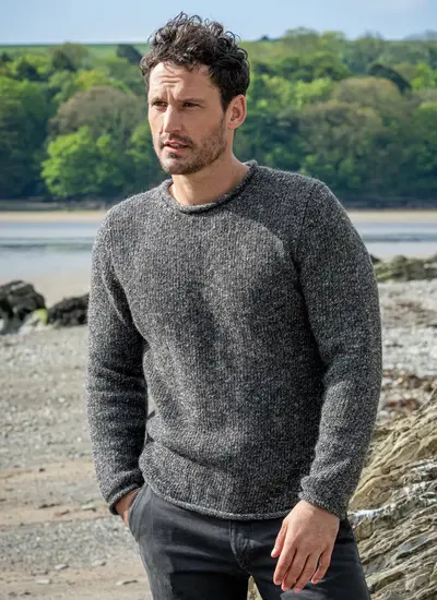 Fisherman Alpaca Roll Neck Sweater